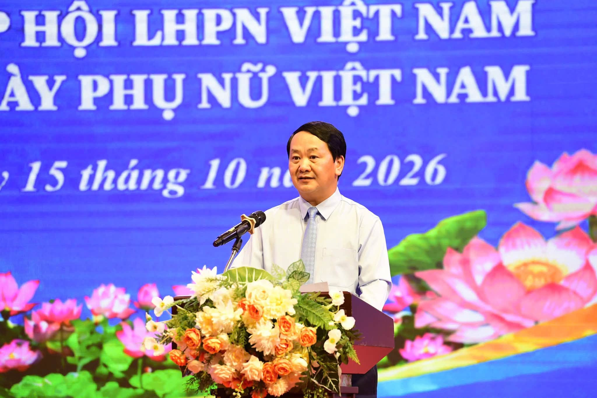 Bí thư Tỉnh ủy Tuyên Quang Hầu A Lềnh phát biểu tại buổi lễ