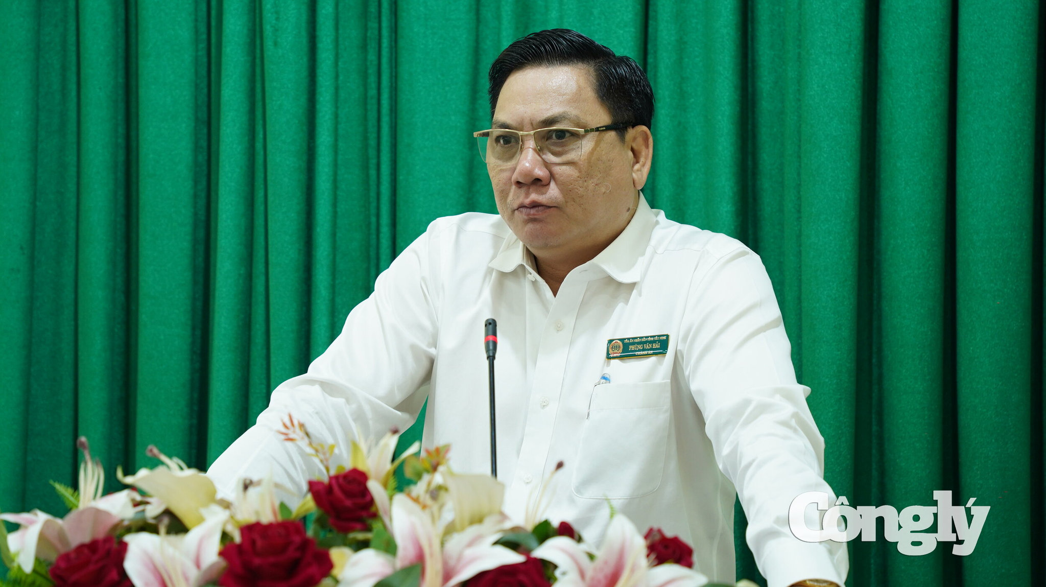 Ông Phùng Văn Hải - Chánh án TAND tỉnh Tây Ninh phát biểu.