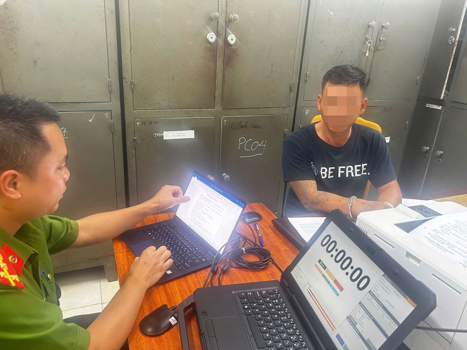 Đối tượng Đỗ Văn Cường khai nhận toàn bộ nội dung sự việc tại Cơ quan điều tra công an tỉnh Phú Thọ