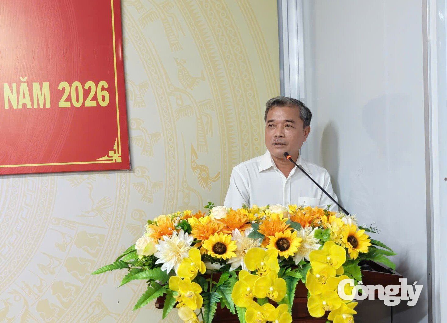 ông Lâm Thái Hiệp – Trưởng đoàn HTNDTAND Khu vực 9 - Cà Mau phát biểu khai mạc hội nghị