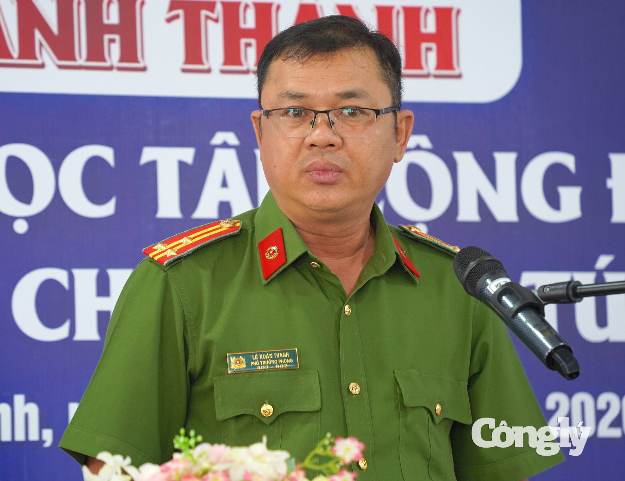 Thượng tá Lê Xuân Thanh - Phó Trưởng Phòng Cảnh sát điều tra tội phạm về ma túy, Công an TP.HCM phát biểu.