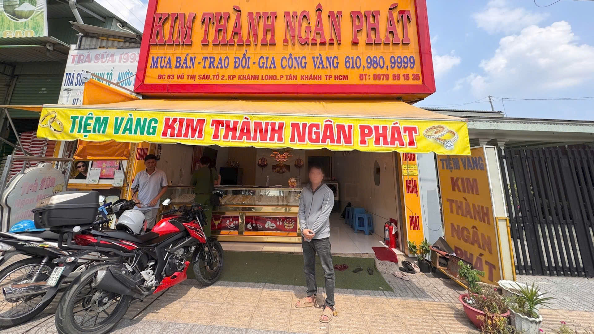 Tiệm vàng nơi xảy ra vụ cướp. (Ảnh: Công an cung cấp)