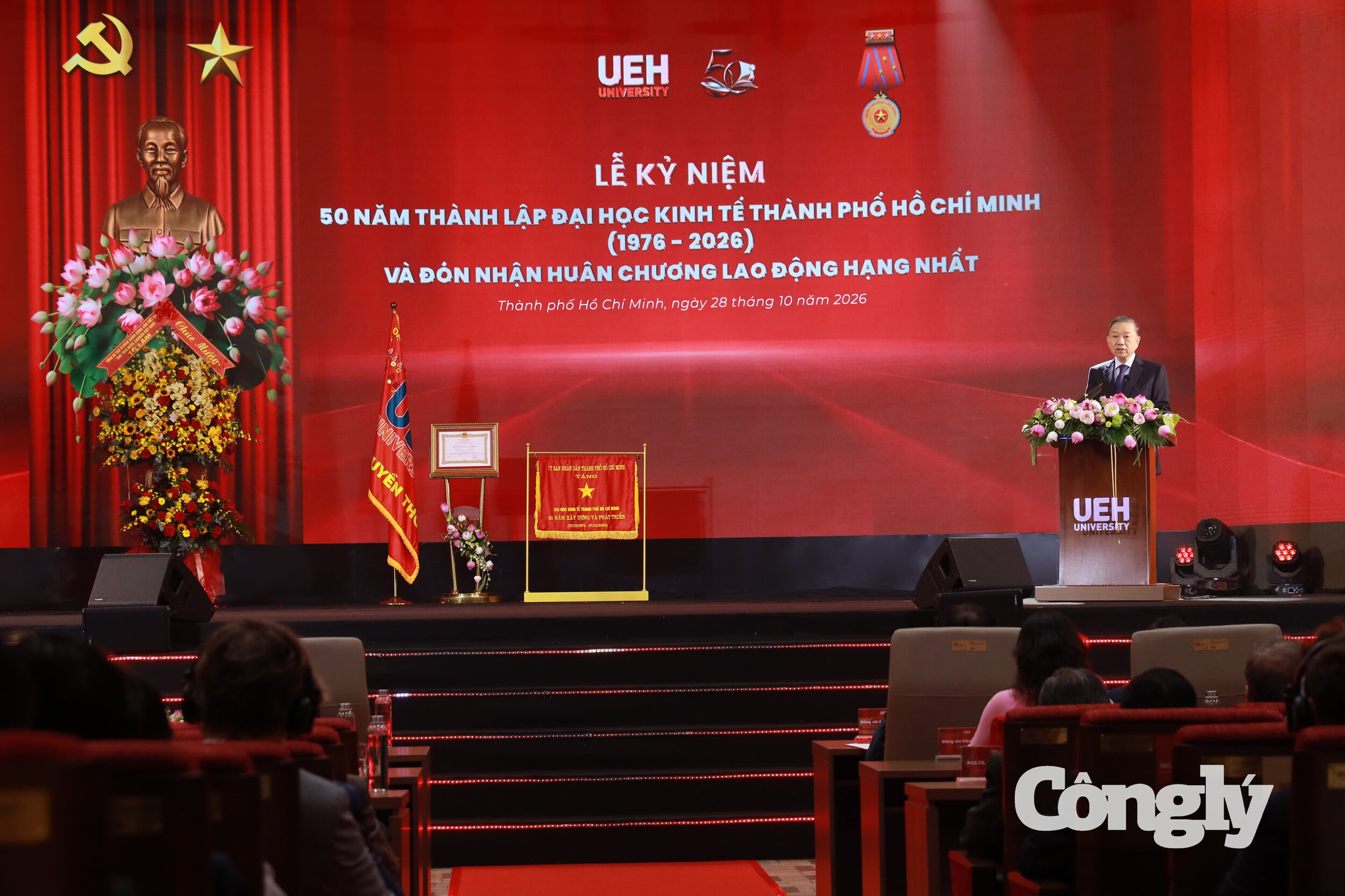 Tổng Bí thư, Chủ tịch nước Tô Lâm phát biểu tại Lễ kỷ niệm 50 năm thành lập Đại học Kinh tế TP.HCM (27/10/1976 – 27/10/2026).