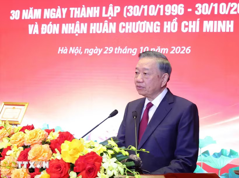 Tổng Bí thư, Chủ tịch nước Tô Lâm phát biểu chỉ đạo. (Ảnh: Văn Điệp/TTXVN)