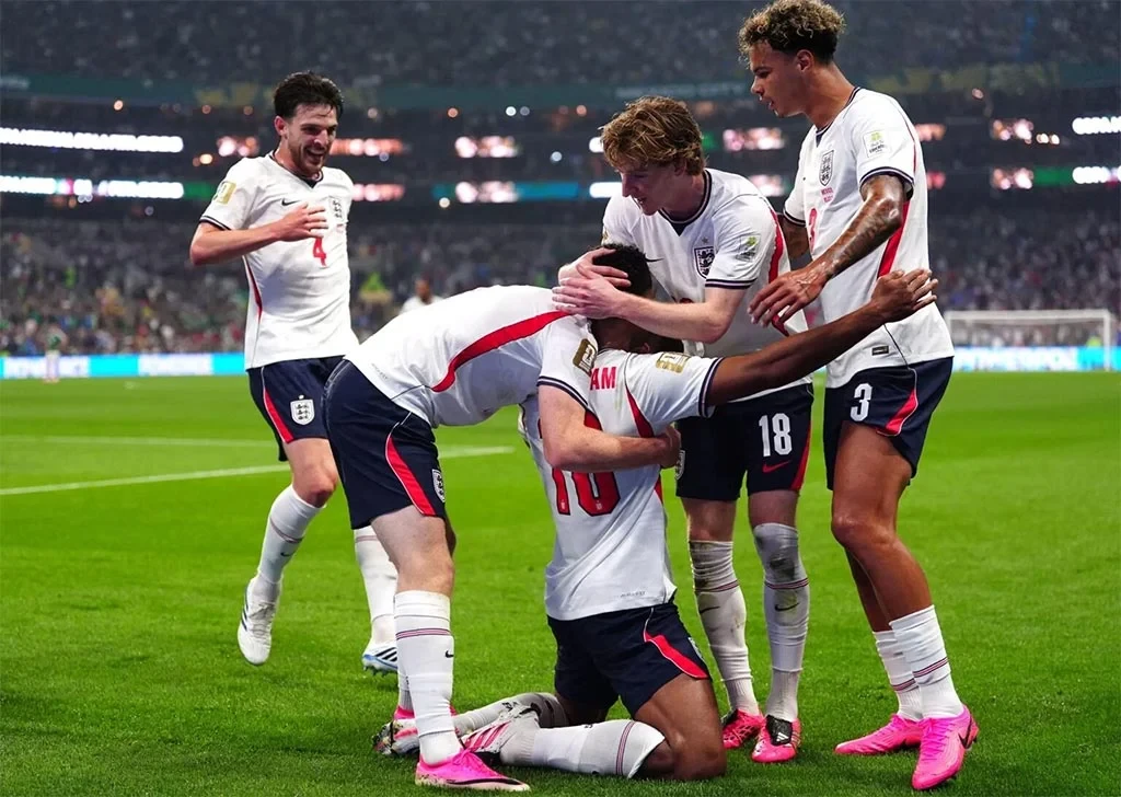 Các cầu thủ đội tuyển Anh ăn mừng bàn thắng tại World Cup 2026