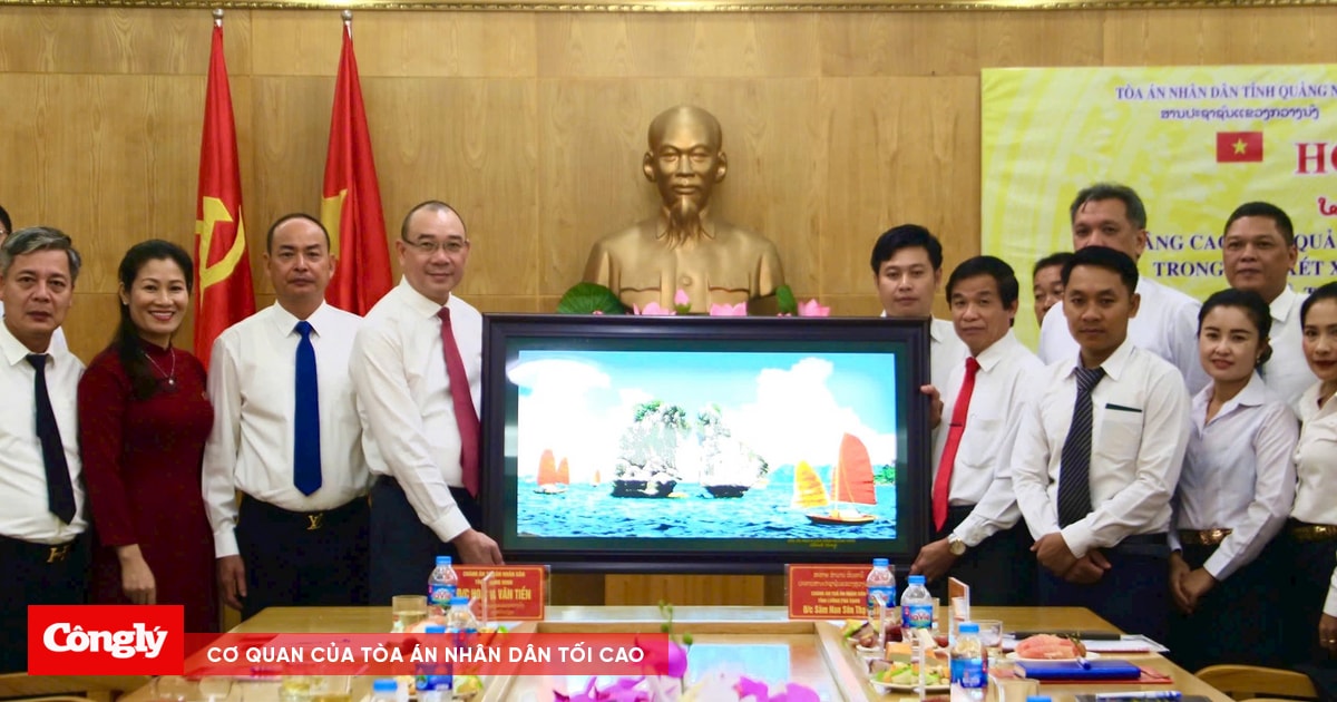 Hội đàm giữa TAND tỉnh Quảng Ninh và TAND tỉnh Luông Pha Bang (Lào)