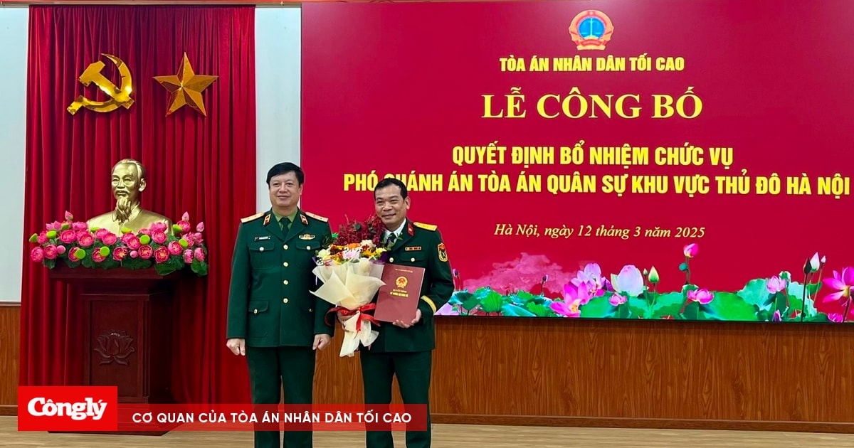 Bổ nhiệm Phó Chánh án Tòa án quân sự khu vực Thủ đô Hà Nội