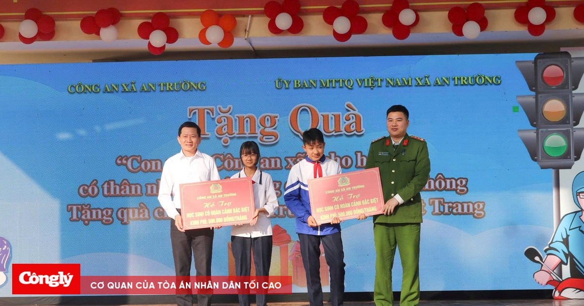 Nghĩa tình Công an xã An Trường với học sinh khó khăn