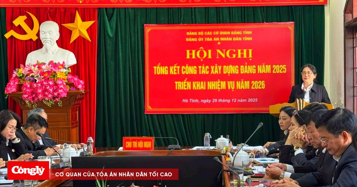 TAND tỉnh Hà Tĩnh tổ chức Hội nghị tổng kết công tác xây dựng Đảng năm 2025