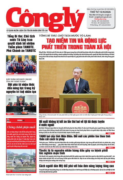 Báo Công lý số 30.2026