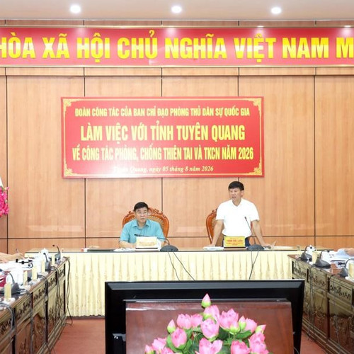 Ban Chỉ đạo Phòng thủ dân sự quốc gia kiểm tra công tác phòng, chống thiên tai tại Tuyên Quang