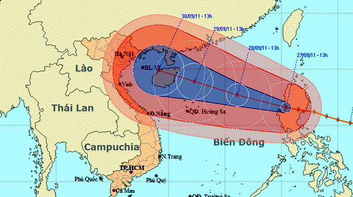 Bão NESAT đã đổ bộ vào biển Đông