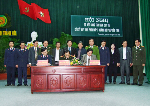 Thanh Hoá: Ký giao kết giữa 3 ngành Công an, Viện kiểm sát, Toà án
