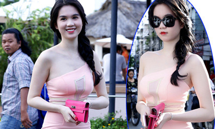 Ngọc Trinh hút mắt với nhan sắc nữ hoàng và đầm hồng nude