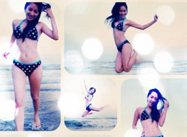 Khánh Thi khoe dáng tập thể dục buổi sáng với bikini