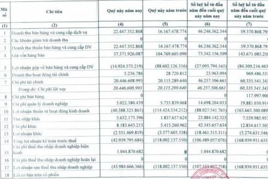 PSG: Lỗ quý thứ 8, âm vốn chủ sở hữu