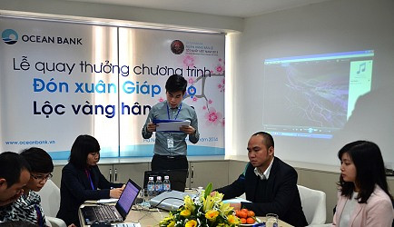 TCBC Quay thưởng “Đón xuân Giáp Ngọ, lộc vàng hân hoan”: OceanBank quay thưởng đợt 1 chương trình “Đón xuân Giáp Ngọ, lộc vàng hân hoan”
