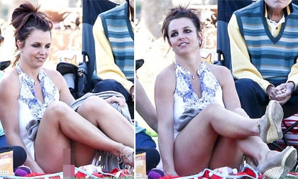 Dáng ngồi bá đạo của Britney Spears cổ vũ con đá bóng