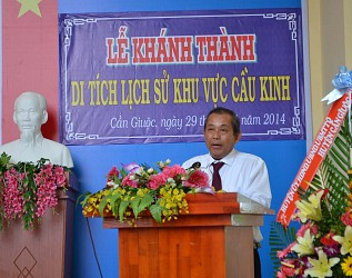 Bí thư Trung ương Đảng, Chánh án TANDTC Trương Hòa Bình dự khánh thành bia lưu niệm Di tích lịch sử khu vực Cầu Kinh