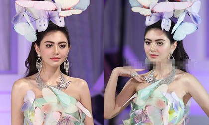 "Ma nữ đẹp nhất Thái Lan" lộng lẫy với mũ và váy cánh bướm