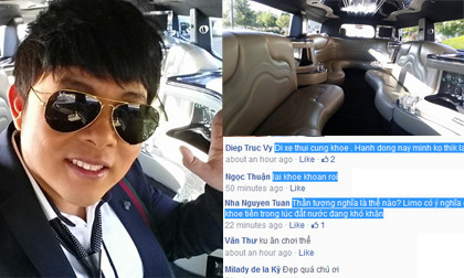 Quang Lê lại bị 'ném đá' vì khoe xe Limousine kệch cỡm