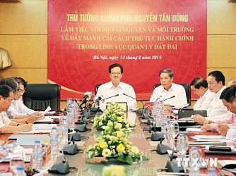 Tháng 9/2014, phải công bố các thủ tục hành chính về đất đai