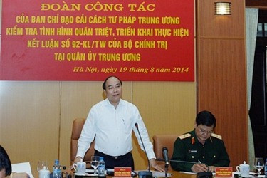 Khẩn trương tổ chức hệ thống VKS quân sự phù hợp với hệ thống Tòa án quân sự