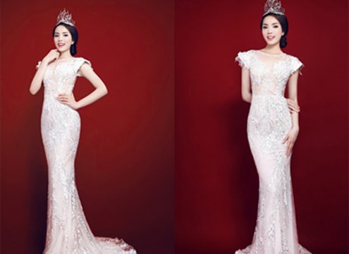 Tân Hoa Hậu Nguyễn Cao Kỳ Duyên xinh đẹp lộng lẫy với váy dạ hội trắng