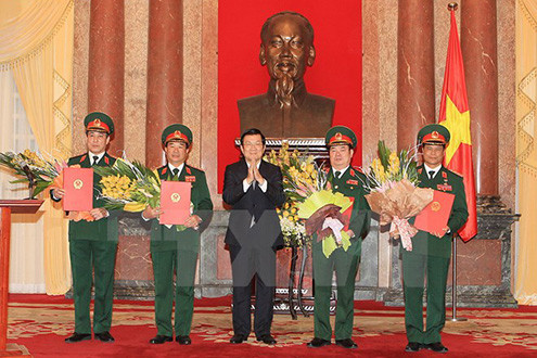 Chủ tịch nước trao quyết định phong hàm bốn Thượng tướng