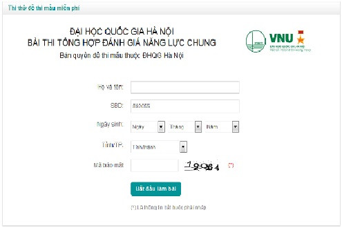 Tuyển sinh 2015:  ĐH Quốc gia Hà Nội công bố bài thi mẫu