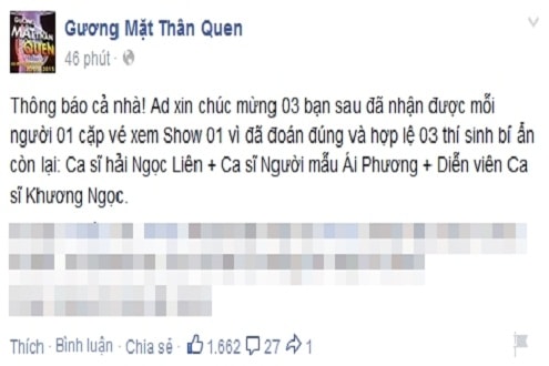 Lộ diện đầy đủ 6 thí sinh "Gương mặt thân quen" 2015