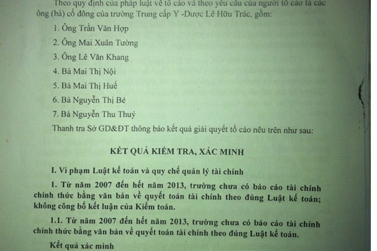 Thanh tra tại Trường Trung cấp Y - Dược Lê Hữu Trác (Hà Nội): Phát hiện nhiều sai phạm