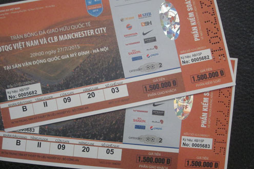 Vé xem trận Man City với tuyển Việt Nam: Không quá sốt