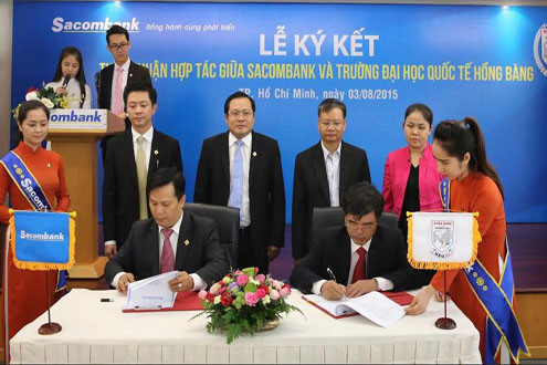 Sacombank hợp tác với trường đại học quốc tế Hồng Bàng