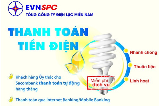 Sacombank mở rộng dịch vụ thanh toán hóa đơn điện