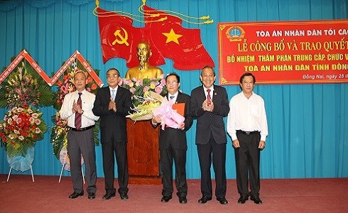 Công bố và trao quyết định bổ nhiệm Chánh án TAND tỉnh Đồng Nai