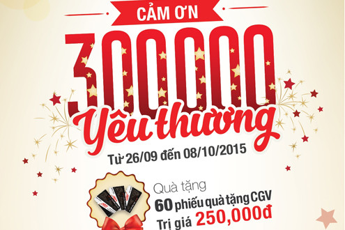 Fanpage Facebook của Techcombank đạt mốc 300.000 thành viên, quà tặng tri ân khách hàng