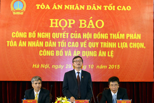 Công bố Nghị quyết của Hội đồng Thẩm phán TANDTC về quy trình lựa chọn, công bố và áp dụng án lệ
