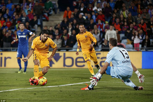 Vòng 10 La Liga: Barca đánh bại Getafe, Suarez chạm mốc 300 bàn thắng