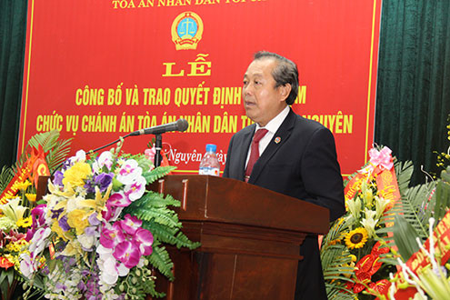 Công bố quyết định bổ nhiệm Chánh án TAND tỉnh Thái Nguyên
