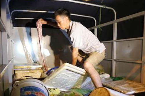 Bắt vụ vận chuyển hơn 900 kg nội tạng động vật đang phân hủy