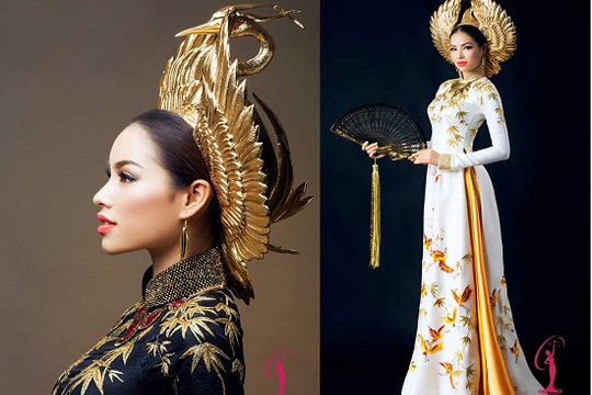 Cận cảnh hai mẫu quốc phục của Phạm Hương cho Miss Universe 2015