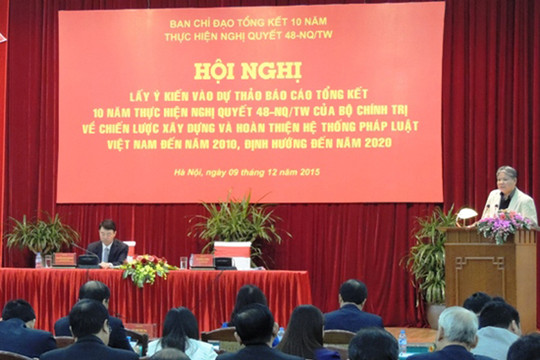Tổng kết 10 năm thực hiện Nghị quyết số 48-NQ/TW Tiếp tục hoàn thiện hệ thống pháp luật theo hướng bảo vệ quyền con người, quyền công dân