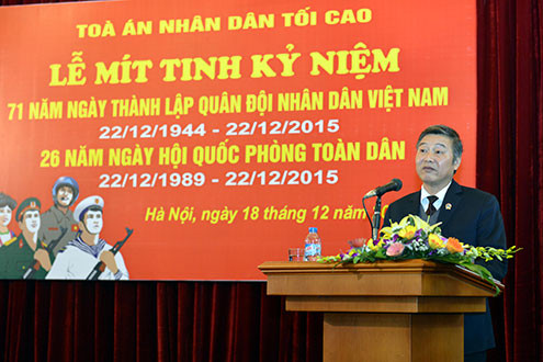TANDTC mít tinh kỷ niệm ngày thành lập QĐND và Ngày hội Quốc phòng toàn dân