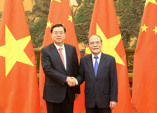 Chủ tịch Quốc hội hội đàm với Chủ tịch Nhân đại toàn quốc Trung Quốc