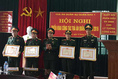 Tòa án quân sự Quân khu 1 tổ chức Hội nghị triển khai công tác năm 2016
