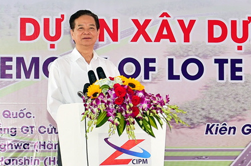 Thủ tướng Nguyễn Tấn Dũng phát lệnh khởi công tuyến đường Lộ Tẻ - Rạch Sỏi