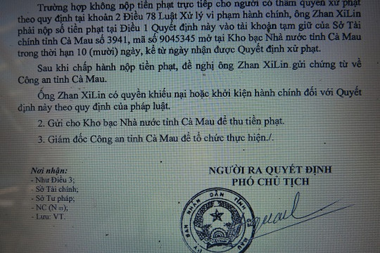 Xử phạt 3 người Trung Quốc về hành vi kinh doanh trái phép