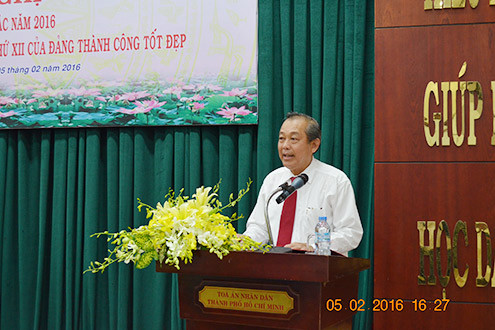 Chánh án TANDTC chúc Tết cán bộ hưu trí và cán bộ, công chức TAND cấp cao TP. HCM