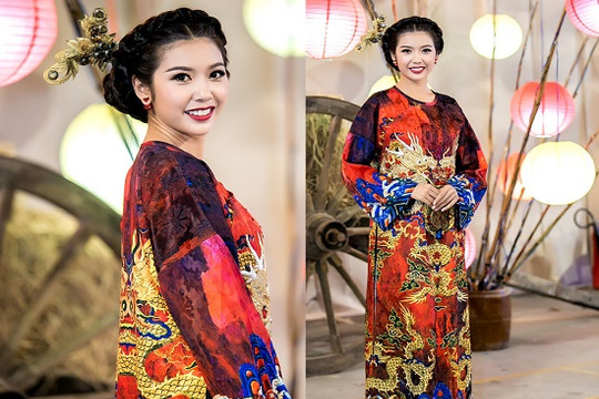 Thúy Vân mặc áo dài đính kết 1000 viên pha lê, tiền cổ dẫn Lễ hội Áo dài 2016